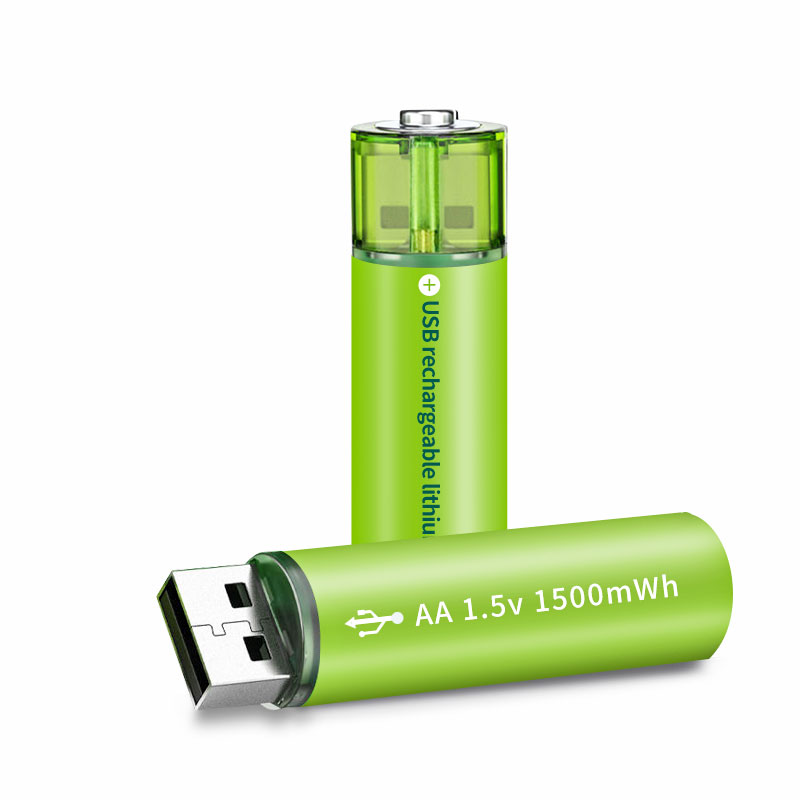USB Port AA 1500mwh 1.5V Lithium Rechargeable Battery